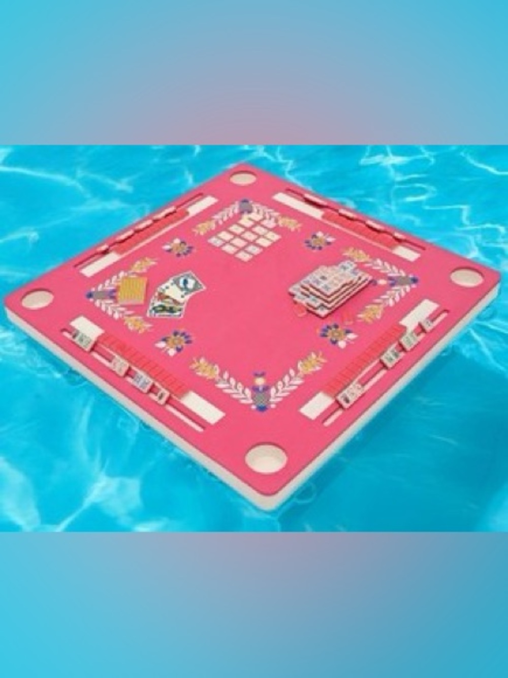 3 n 1 floating game mat- mahjong, rummi, cards